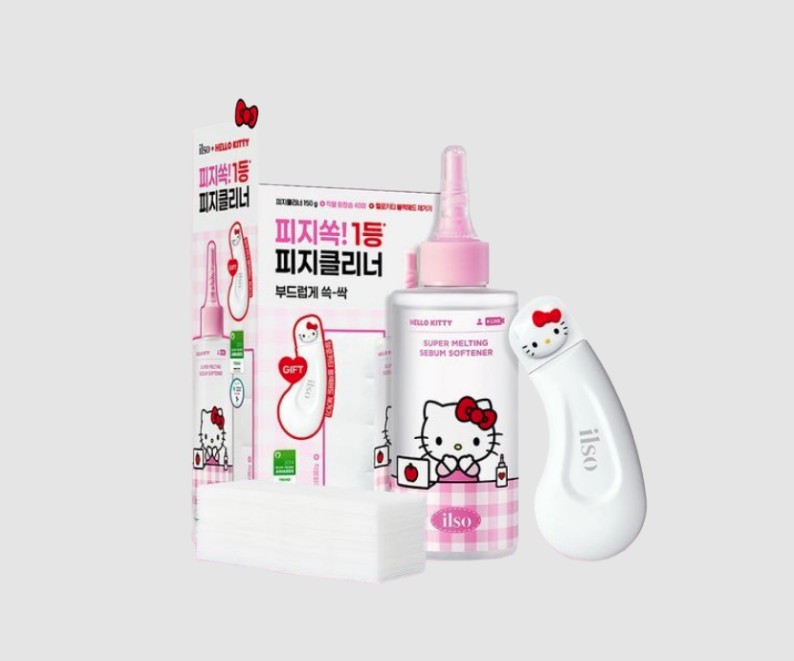 ilso 人黑頭粉刺導出液150ml +不銹鋼清潔粉刺刮棒 +40片化妝綿 HELLO KITTY 聯名套裝