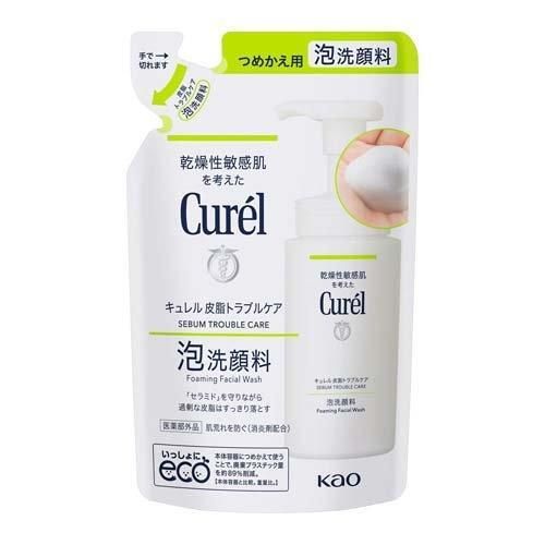 Curel 珂潤 深層控油保濕泡沫潔面乳 補充裝 130ml (綠色)