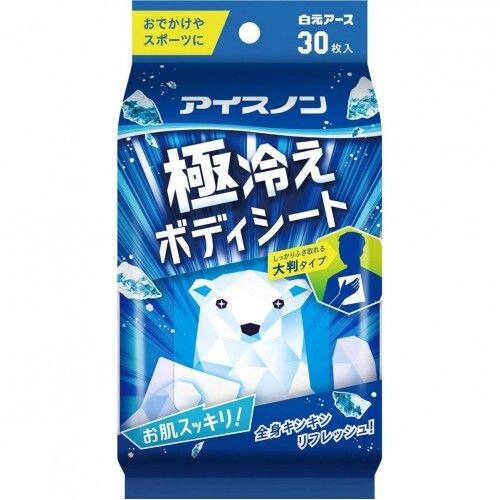 4902407024633 Ice Non 極冷涼感濕紙巾 (身體用) 薄荷香 30枚入