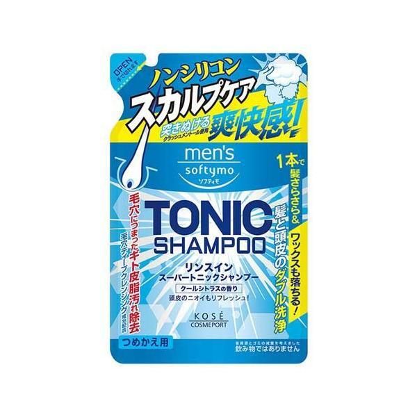 高絲 男士專用 Softymo 無矽冰爽頭皮修護洗髮露 補充裝 400ml