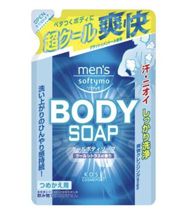 高絲 男士專用 Softymo Cool 酷爽清涼身體沐浴露 補充裝 400ml