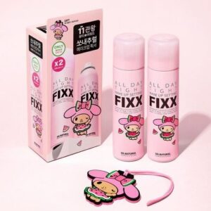 So Natural x Tanning My Melody 全日長效保濕控油定妝噴霧粉瓶120ml +120ml 套裝  (附送Melody行李吊牌)