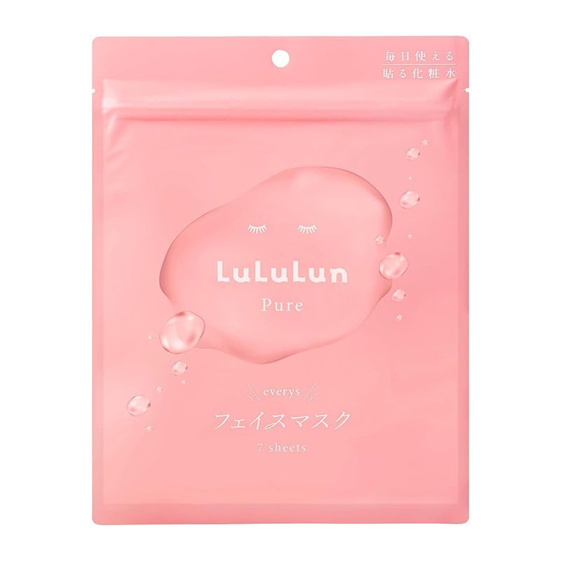 LuLuLun Pure Everys 粉色水漾柔潤滲透修護面膜 7片