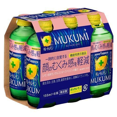 POKKA SAPPORO Mukumi 有氣檸檬味維他命C飲品 155ml x6